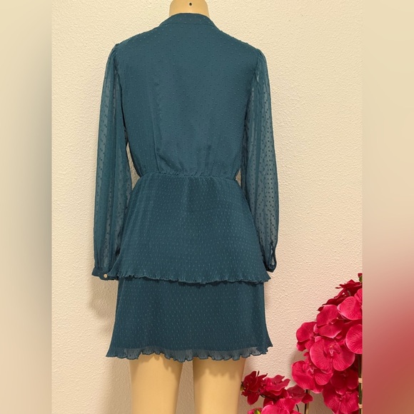 Zara Teal Long Sleeve Dress - Picture 3 of 8